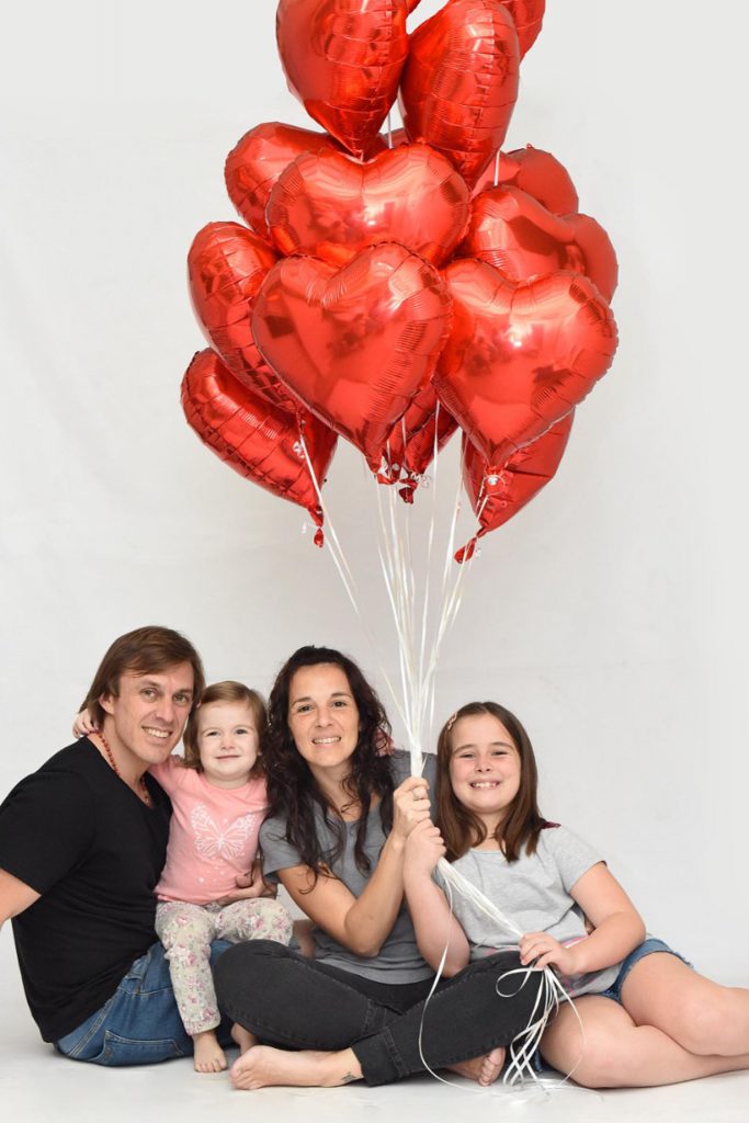 Gerardo, Mara, Analía y Maitena en una sesión de fotos para atesorar.